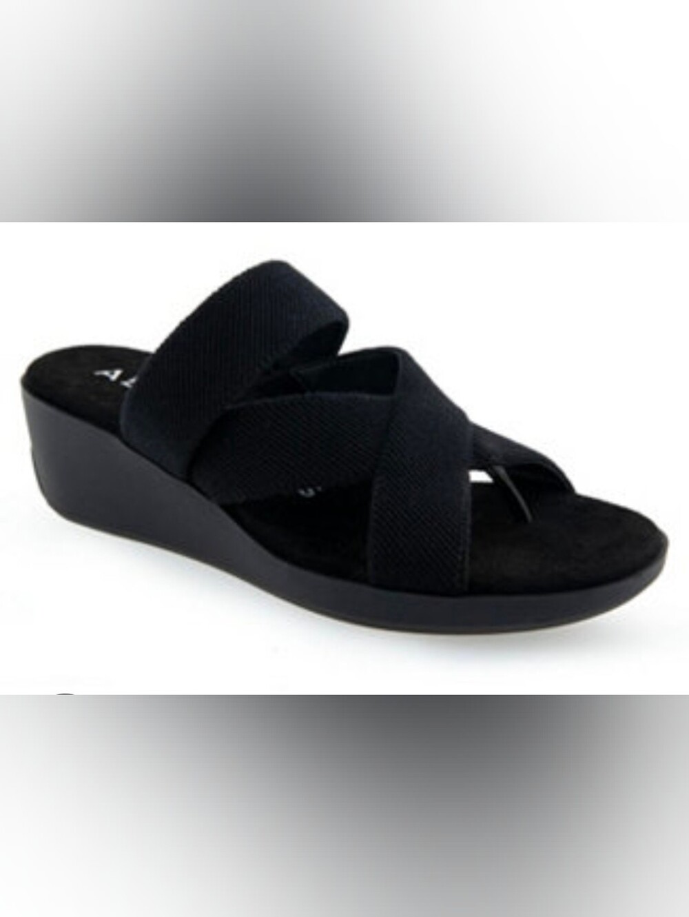 AEROSOLES Black Wedge Sandals